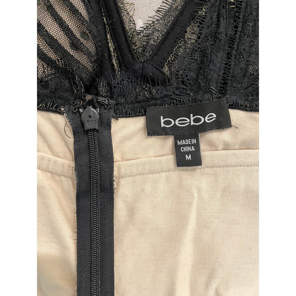 VTG Y2K Black Lace Bebe Bodysuit Womens M - Picture 11 of 11